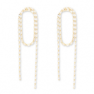 Eco-brass® (nachaltiges Messing) Ohrringe / Ohrstecker mit Zirkonia Gold-crystal