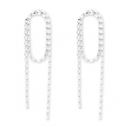 Eco-brass® (nachaltiges Messing) Ohrringe / Ohrstecker mit Zirkonia Silver-crystal