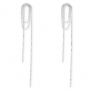 Eco-brass® (nachaltiges Messing) Ohrringe / Ohrstecker mit Strass Silver-crystal