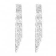 Eco-brass® (nachaltiges Messing) Ohrringe / Ohrstecker mit Strass Silver-crystal