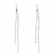 Eco-brass® (nachaltiges Messing) Ohrringe / Ohrstecker mit Strass Silver-crystal