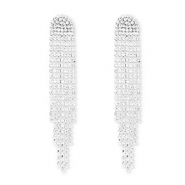 Eco-brass® (nachaltiges Messing) Ohrringe / Ohrstecker mit Strass Silver-crystal