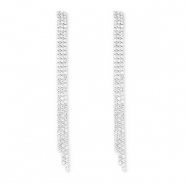 Eco-brass® (nachaltiges Messing) Ohrringe / Ohrstecker mit Strass Silver-crystal