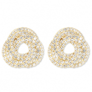 Eco-brass® (nachaltiges Messing) Ohrringe / Ohrstecker mit Strass Gold-crystal