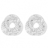 Eco-brass® (nachaltiges Messing) Ohrringe / Ohrstecker mit Strass Silver-crystal