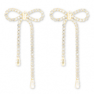 Eco-brass® (nachaltiges Messing) Ohrringe / Ohrstecker mit Strass Schleife Gold-crystal