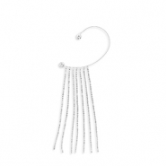 Eco-brass® (nachaltiges Messing) Ohrringe Ear Cuff mit Strass Silver-crystal