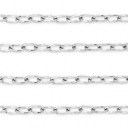 Stainless Steel - Rostfrei Stahl Schmuckzubehör Gliederkette Oval Silver