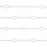Stainless Steel - Rostfrei Stahl Schmuckzubehör Gliederkette Oval Silver