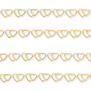 Stainless Steel - Rostfrei Stahl Schmuckzubehör Gliederkette Herzen Gold