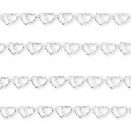 Stainless Steel - Rostfrei Stahl Schmuckzubehör Gliederkette Herzen Silver