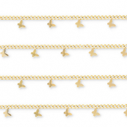 Stainless Steel - Rostfrei Stahl Schmuckzubehör Gliederkette mit Schmetterling Gold