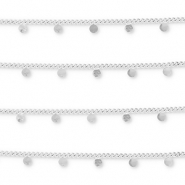 Stainless Steel - Rostfrei Stahl Schmuckzubehör Gliederkette mit Müntze Silver