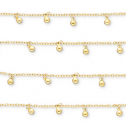 Stainless Steel - Rostfrei Stahl Schmuckzubehör Gliederkette mit Kugeln Gold