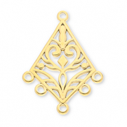 Stainless Steel - Rostfrei Stahl Schmuckzubehör Anhänger Barock Rhombus mit 5 Ösen Gold