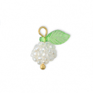 Top Facett Perlen Anhänger Beere Gold-green-transparent