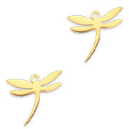 Stainless Steel - Rostfrei Stahl Anhänger Libelle Gold