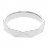 Ringe aus Stainless Steel - Rostfreiem Stahl Facett geschliffen Silver