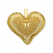 Trendy-Anhänger Herz mit Blattmuster Gold