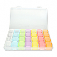 Schmuck Aufbewahrungsboxen mit 7x4 Fächern Transparent-multicolour