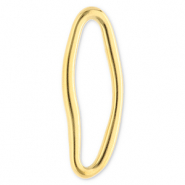 Stainless Steel - Rostfrei Stahl Schmuckzubehör Zwischenstück Oval Gold