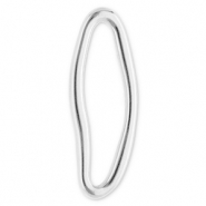 Stainless Steel - Rostfrei Stahl Schmuckzubehör Zwischenstück Oval Silver