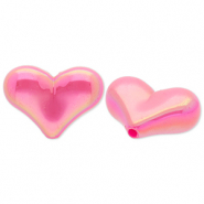 Acrylperlen Herz Dark pink-AB coating