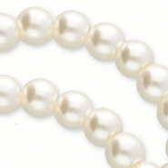 Top Qualität Glaswachsperlen 6 mm Ivory white