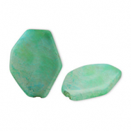 Naturstein Perlen Achat Hexagon Green-white