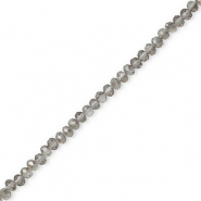 Top Glas Facett Perlen 4x3 mm rondellen Grey-pearl shine coating