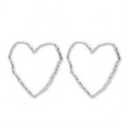 Ohrringe aus Stainless Steel - Rostfreiem Stahl Ohrstecker Herz Silver
