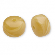 Acrylperlen Disc Ochre yellow-white
