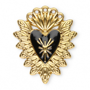 Stainless Steel - Rostfrei Stahl Anhänger Heilige Herz Gold-black