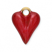 Stainless Steel - Rostfrei Stahl Anhänger Herz Gold-red