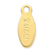 Stainless Steel - Rostfrei Stahl Schmuckzubehör Schmuck-Logo-Plättchen "S.steel" Gold