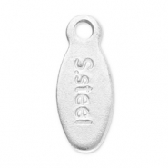 Stainless Steel - Rostfrei Stahl Schmuckzubehör Schmuck-Logo-Plättchen "S.steel" Silver