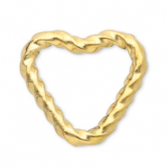 Stainless Steel - Rostfrei Stahl Schmuckzubehör Zwischenstück Herz Gold