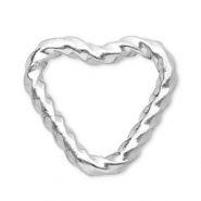 Stainless Steel - Rostfrei Stahl Schmuckzubehör Zwischenstück Herz Silver