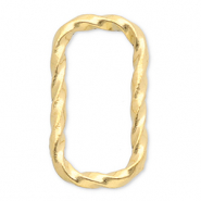 Stainless Steel - Rostfrei Stahl Schmuckzubehör Zwischenstück Rechteck Gold