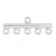 Stainless Steel - Rostfrei Stahl Schmuckzubehör Anhänger mit 5 Ösen Silver