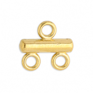 Stainless Steel - Rostfrei Stahl Schmuckzubehör Anhänger mit 2 Ösen Gold