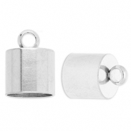 Stainless Steel - Rostfrei Stahl Schmuckzubehör Endkappen Ø10 mm mit Öse Silver