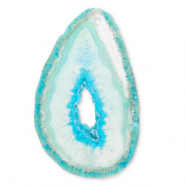 Naturstein Anhänger Achat Tropfenform Turquoise-green