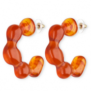 Trendy Resin Ohrringe / Ohrstecker Dark orange