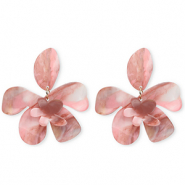 Trendy Resin Ohrringe / Ohrstecker Blume Multicolour pink