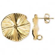 Stainless Steel - Rostfrei Stahl Schmuckzubehör Ohrringe / Ohrstecker Blume mit Öse Gold