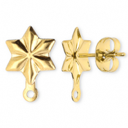 Stainless Steel - Rostfrei Stahl Schmuckzubehör Ohrringe / Ohrstecker Stern mit Öse Gold