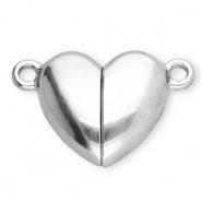 Stainless Steel - Rostfrei Stahl Schmuckzubehör Magnetverschluss Herz Silver