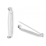Stainless Steel - Rostfrei Stahl Schmuckzubehör Sicherheits-Broschennadel Silver