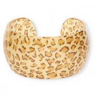 Resin-Armbänder Bangle mit Leopard-Print Multicolor brown